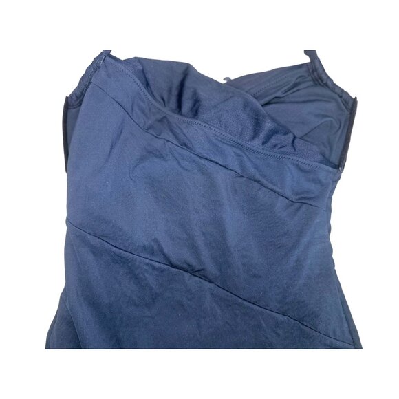 JCrew One Piece Swimsuit Womens 2 Black Halter Faux Wrap Tummy Control Classic - Picture 13 of 16